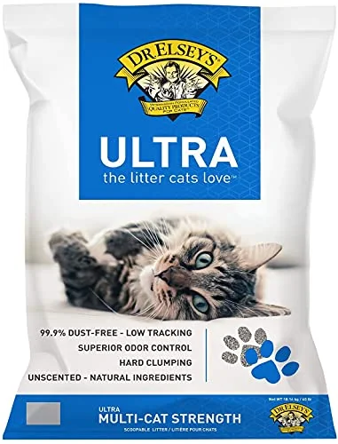 Dr. Elsey's Ultra Unscented Clumping Clay Cat Litter, 40 lb