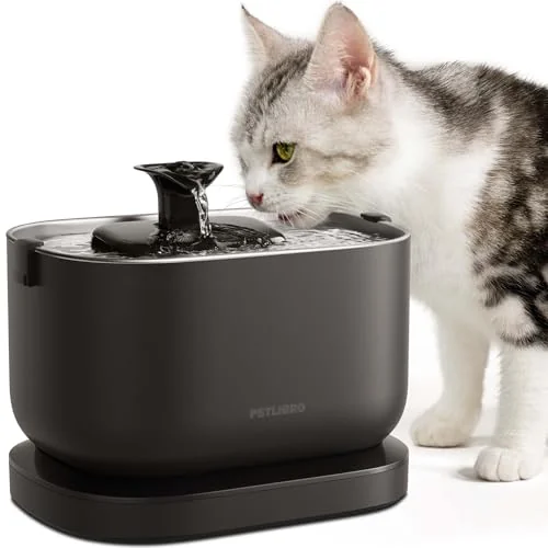 PETLIBRO Dockstream 1 Cat Water Fountain, Cordless, Stainless Steel Tray