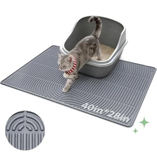 Pawtasy Cat Litter Mat, XL Silicone Waterproof, 40 x 28 inch
