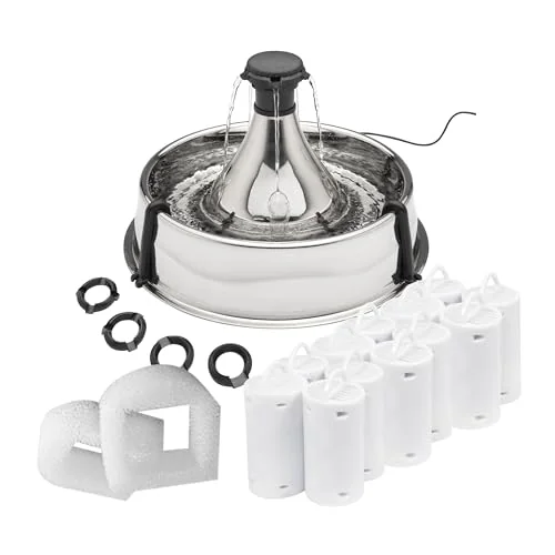 PetSafe Drinkwell Stainless 360 Multi-Pet Fountain, 128 oz