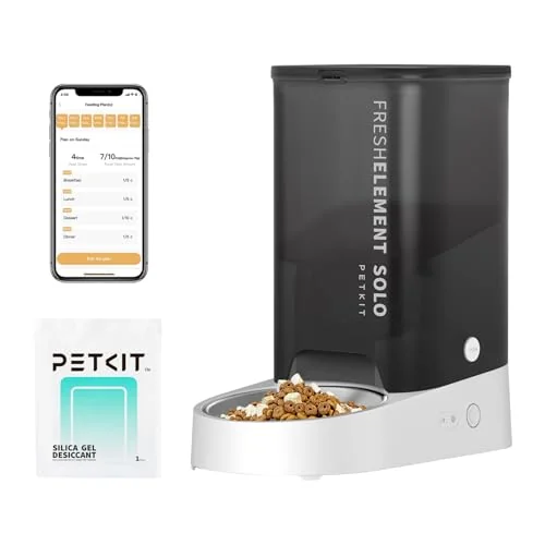PETKIT Automatic Cat Feeder, 2.4G WiFi, Dual Power (Charge + Battery), 3L
