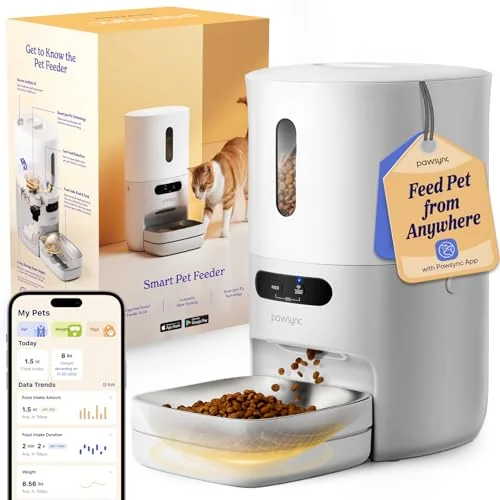 Pawsync Automatic Cat Feeder with App, Smart Scale Tracking